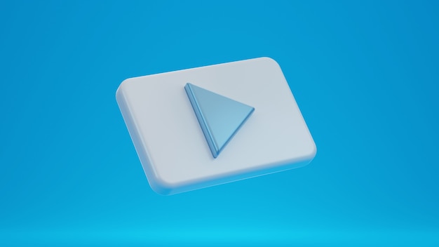 3d Play button icon.