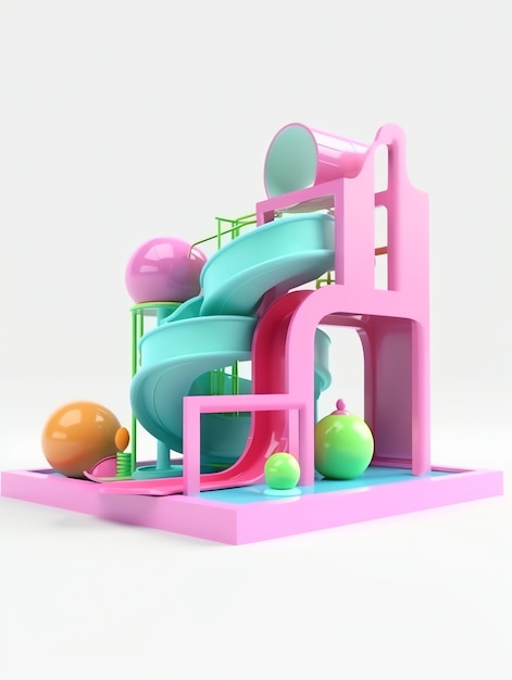 Photo 3d playground isolated texture render