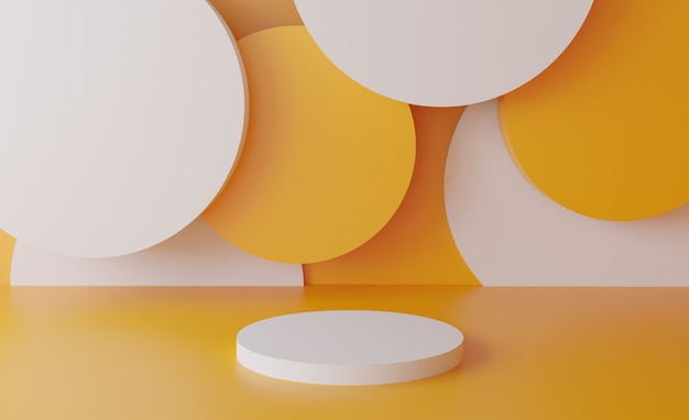 3d podium background with circles