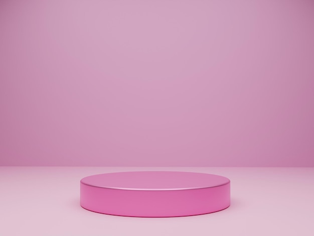 3d podium background with pink color stage