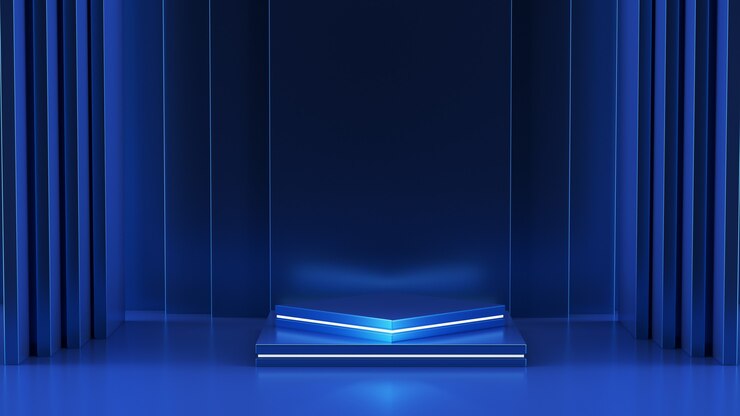 3d podium lichte achtergrond blauw