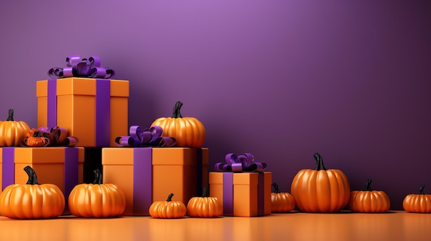 3D-podium met minimalistische abstracte achtergrond met Halloween-thema Generatieve AI