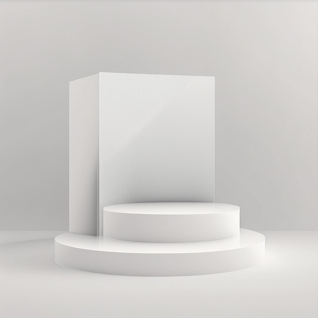 3D 연단 Minimalis 배경 흰색