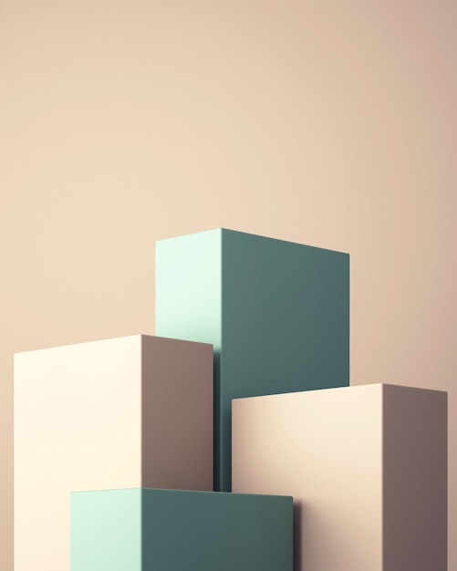 3d podium for mock up for product presentation, abstract pastel color background, 3d rendering