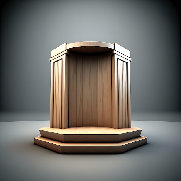 3D Podium Product Display Background Texture Wood 5