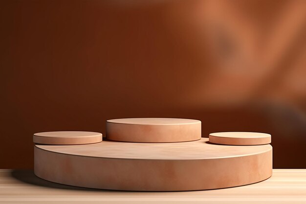 3d podium for product with clean clay effect