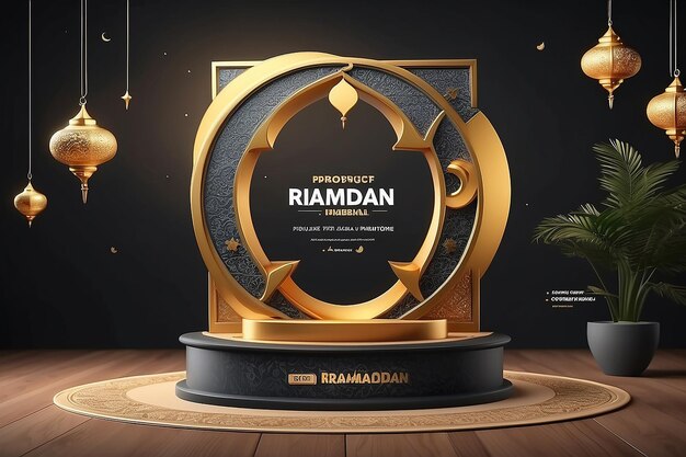 3d podium ramadan sale social media post promotion for product dsiplay and showcase