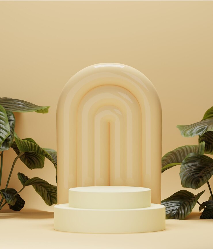 自然な背景を持つ 3D Podium