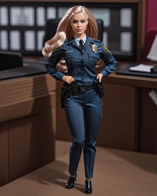 Foto bambola barbie ufficiale della polizia 3d