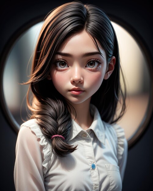 3D Portrait of a beautiful young woman