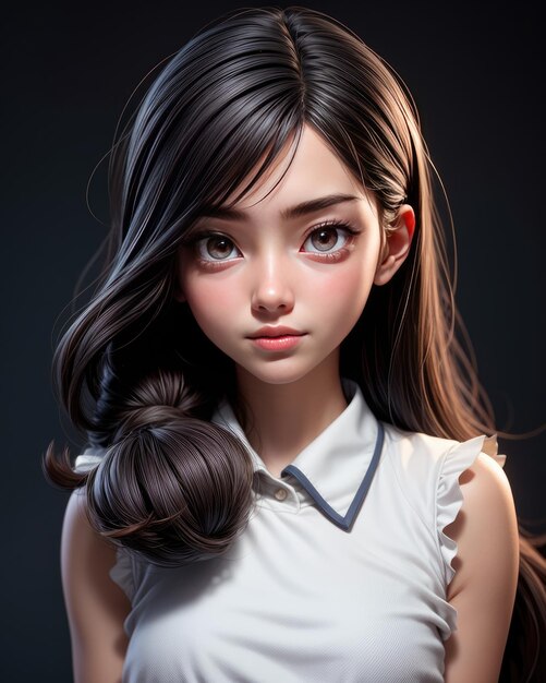 3D Portrait of a beautiful young woman