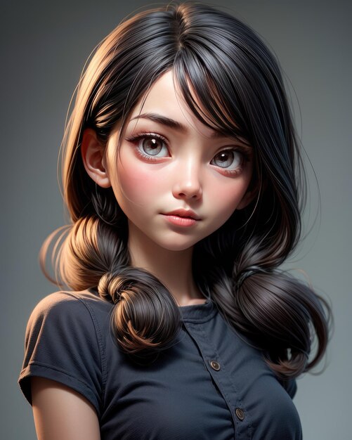 3D Portrait of a beautiful young woman