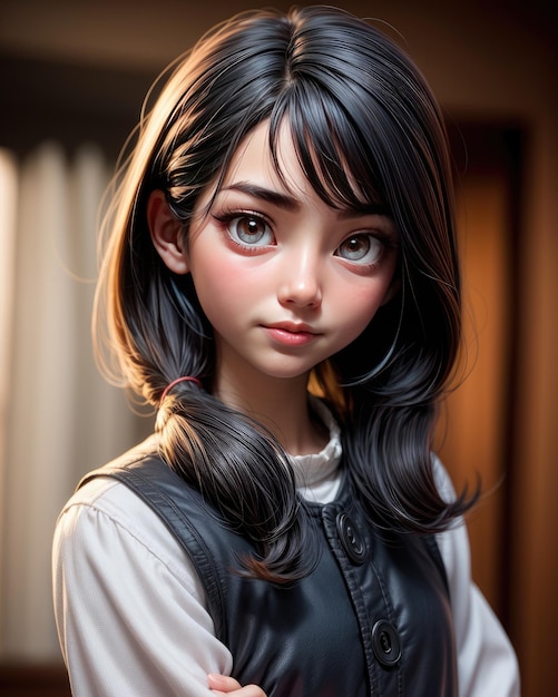 3D Portrait of a beautiful young woman