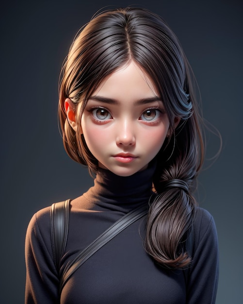 3D Portrait of a beautiful young woman