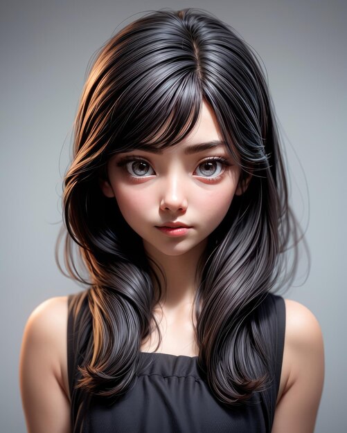 3D Portrait of a beautiful young woman