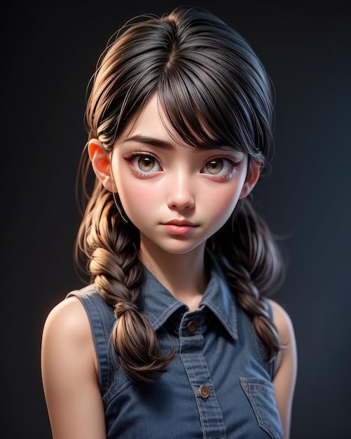 3D Portrait of a beautiful young woman