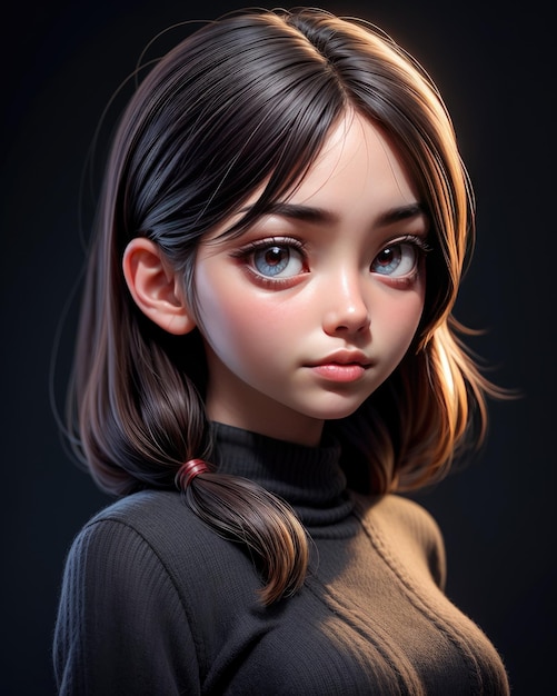 3D Portrait of a beautiful young woman