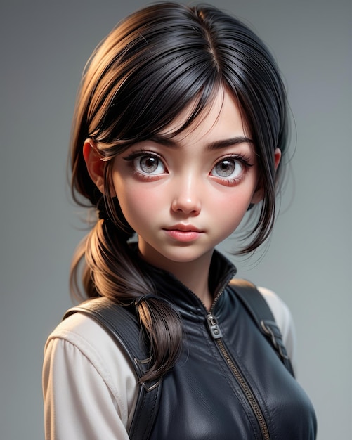 3D Portrait of a beautiful young woman