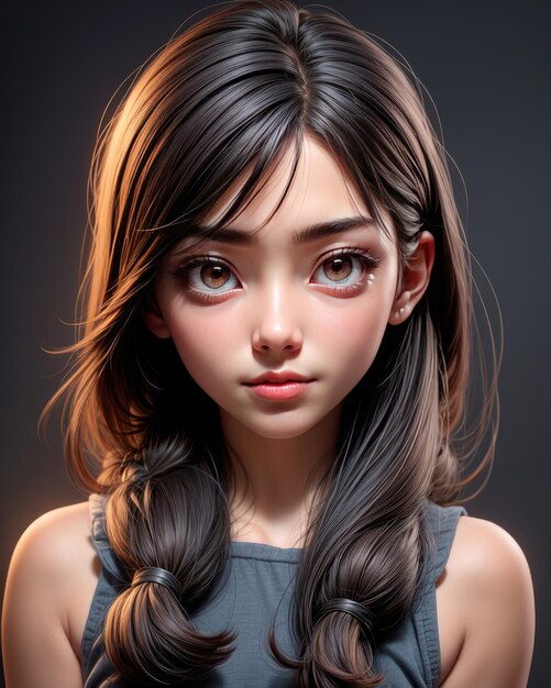 3D Portrait of a beautiful young woman