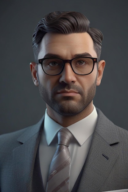 3d portrait of businessman