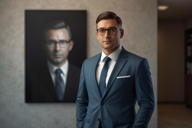 Photo 3d portrait of businessman