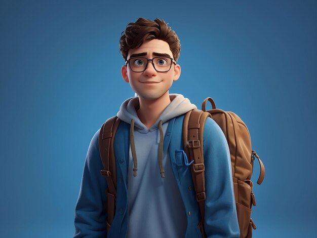 3d portrait of high school teenager