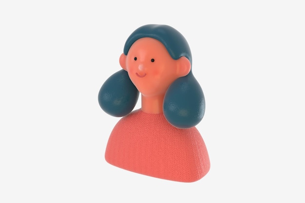 3D-portret van heldere mensen jonge vrouw
