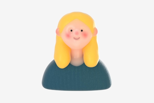 3D-portret van heldere mensen jonge vrouw