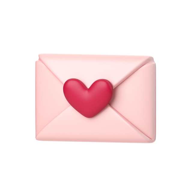 3D-post met roze hart stempel icoon