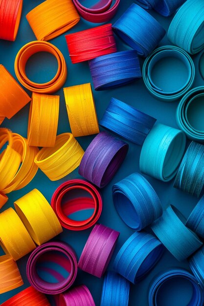 a 3D postcard with minimalistic Holi colorful wristbands arranged at the corner