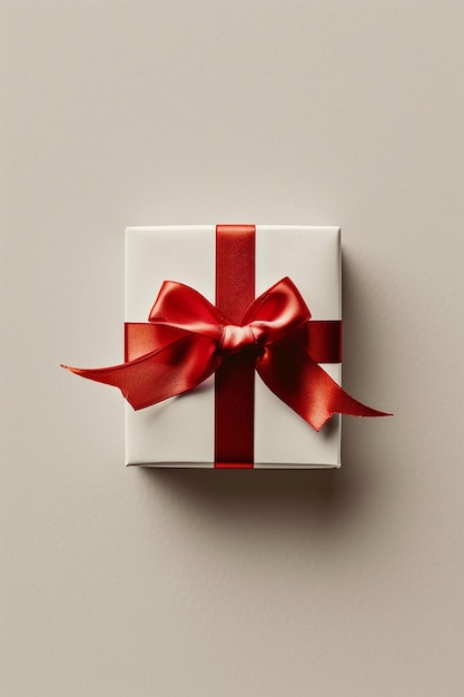 A 3D poster design with a stylized white gift box