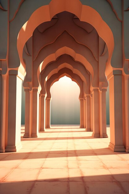 3D-постер стилизованной простой исламской арки