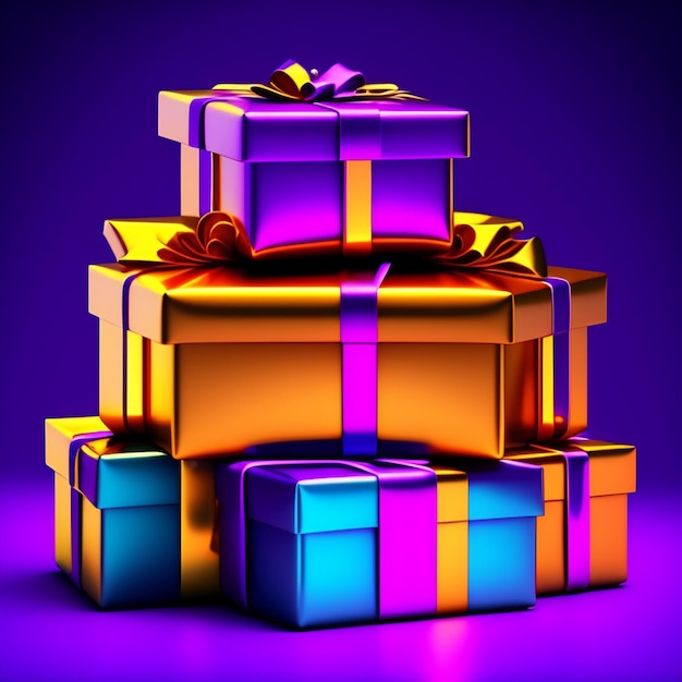 3d present gift flat vector illustration generated Ai