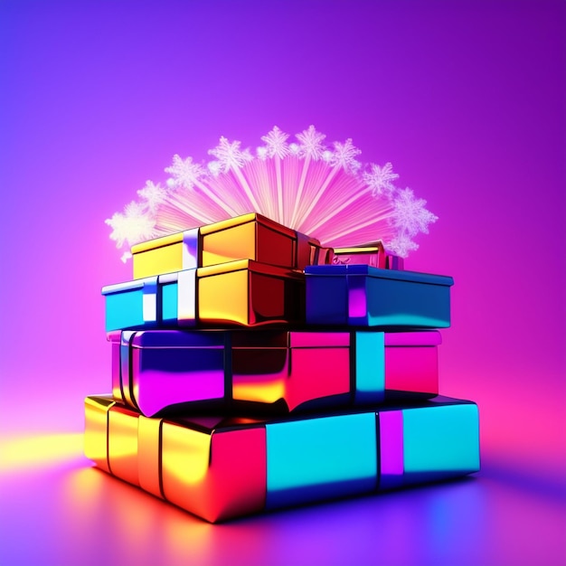 3d present present flat vector illustratie gegenereerd Ai