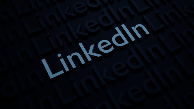 3D-presentatie van het LinkedIn-applicatielogo