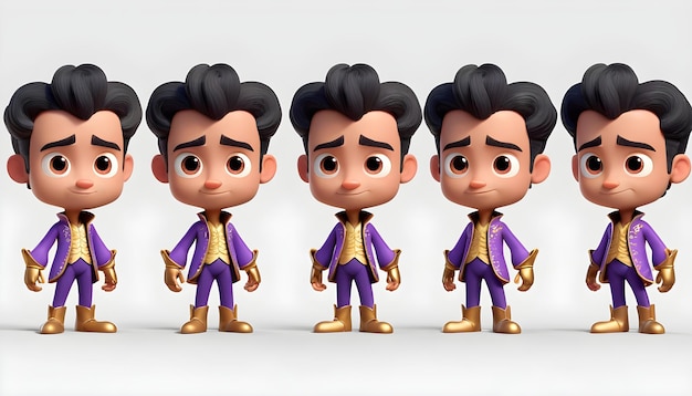 Photo 3d prince character set