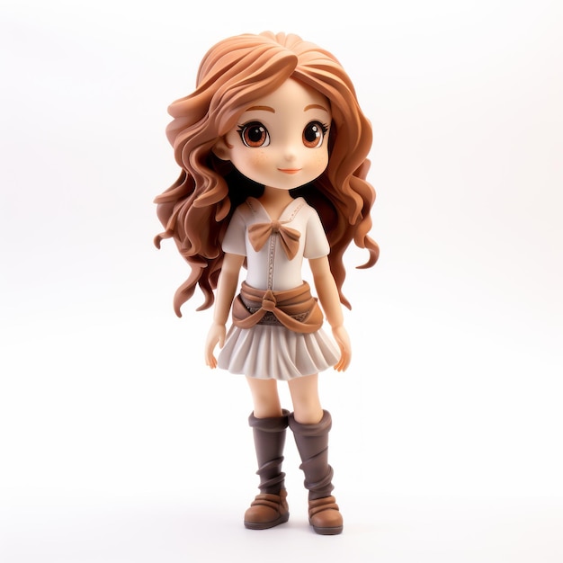 3d Printed Doll Figurine Shoujo Manga Style With Toylike Proportions