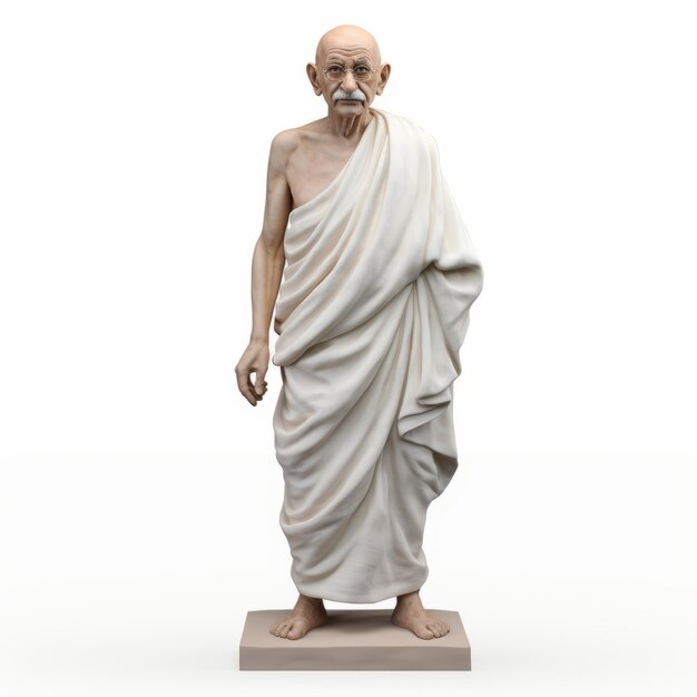 Photo 3d printed mahatma gandhi statue in classical academic style