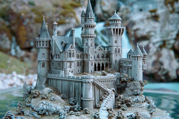 Photo 3d printed model of a castle