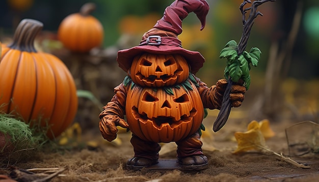 3d printed painted miniature heroic scale tabletop wargaming model of a pumpkin