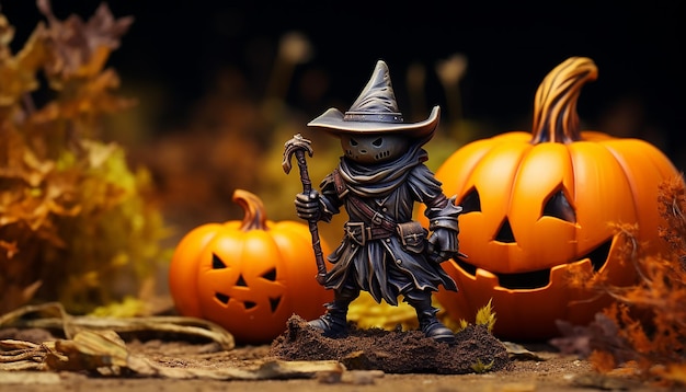 3d printed painted miniature heroic scale tabletop wargaming model of a pumpkin