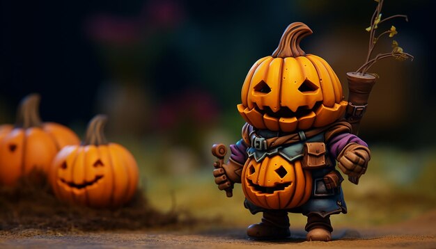 3d printed painted miniature heroic scale tabletop wargaming model of a pumpkin