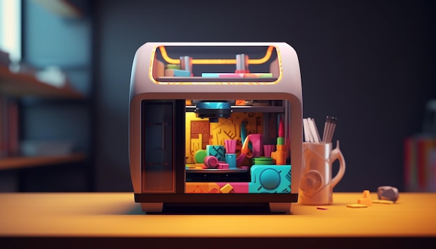 3D printer C4D pop art design 8K high quality render