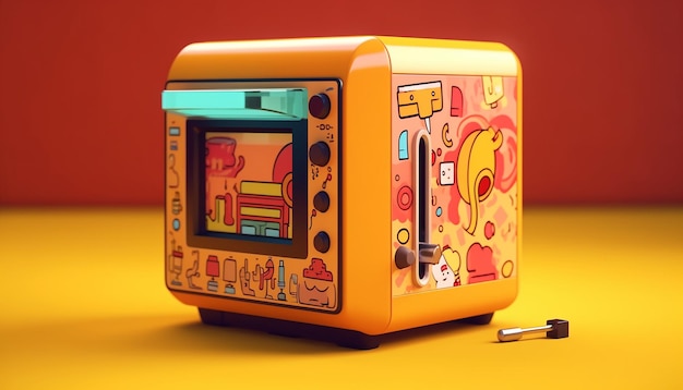 3D-printer C4D pop art ontwerp 8K hoge kwaliteit rendering