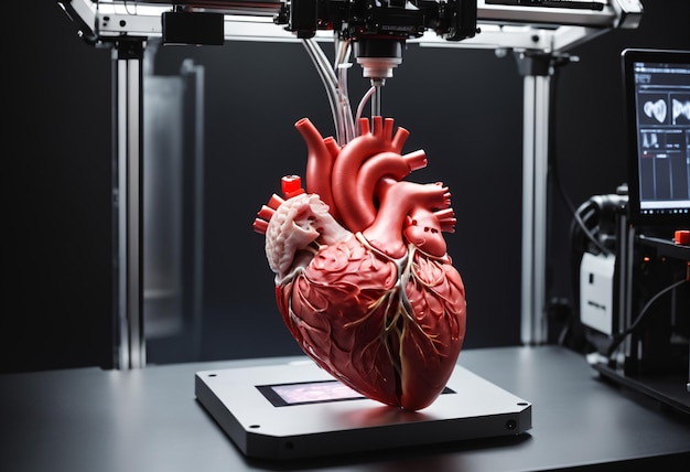 3D printer prints a human heart Generative AI