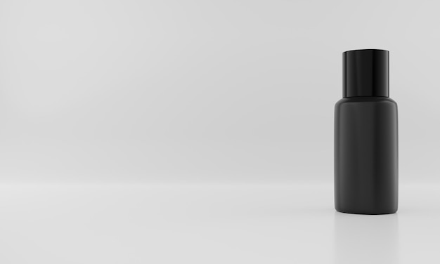 Photo 3d product background for cosmetic brand mockup with black cosmetic bottle 3d rendering product illustration