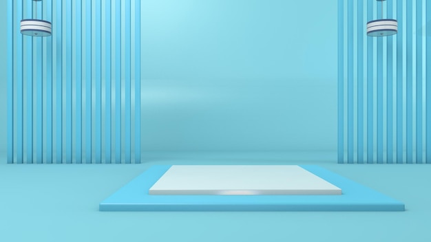 3d product podium display blue minimal