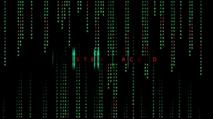 Photo 3d programming code abstract technology background hacked text with matrix style binary code rain code security or hacking