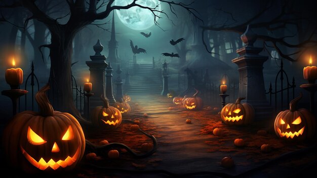 3D Pumpkin Illustration Background