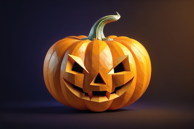 a 3d pumpkin with a carved face